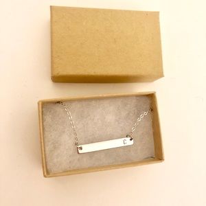 Engraved initial “C” bar necklace